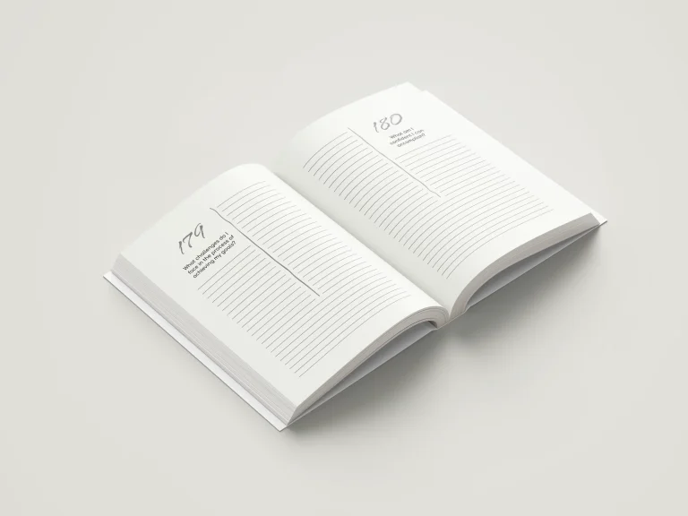 Open 365 Days to Better You Journal showing daily reflection pages 179 and 180.
