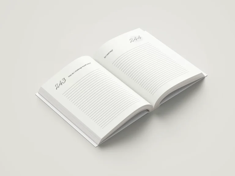 Open 365 Days to Better You Journal showing daily reflection pages 243 and 244.