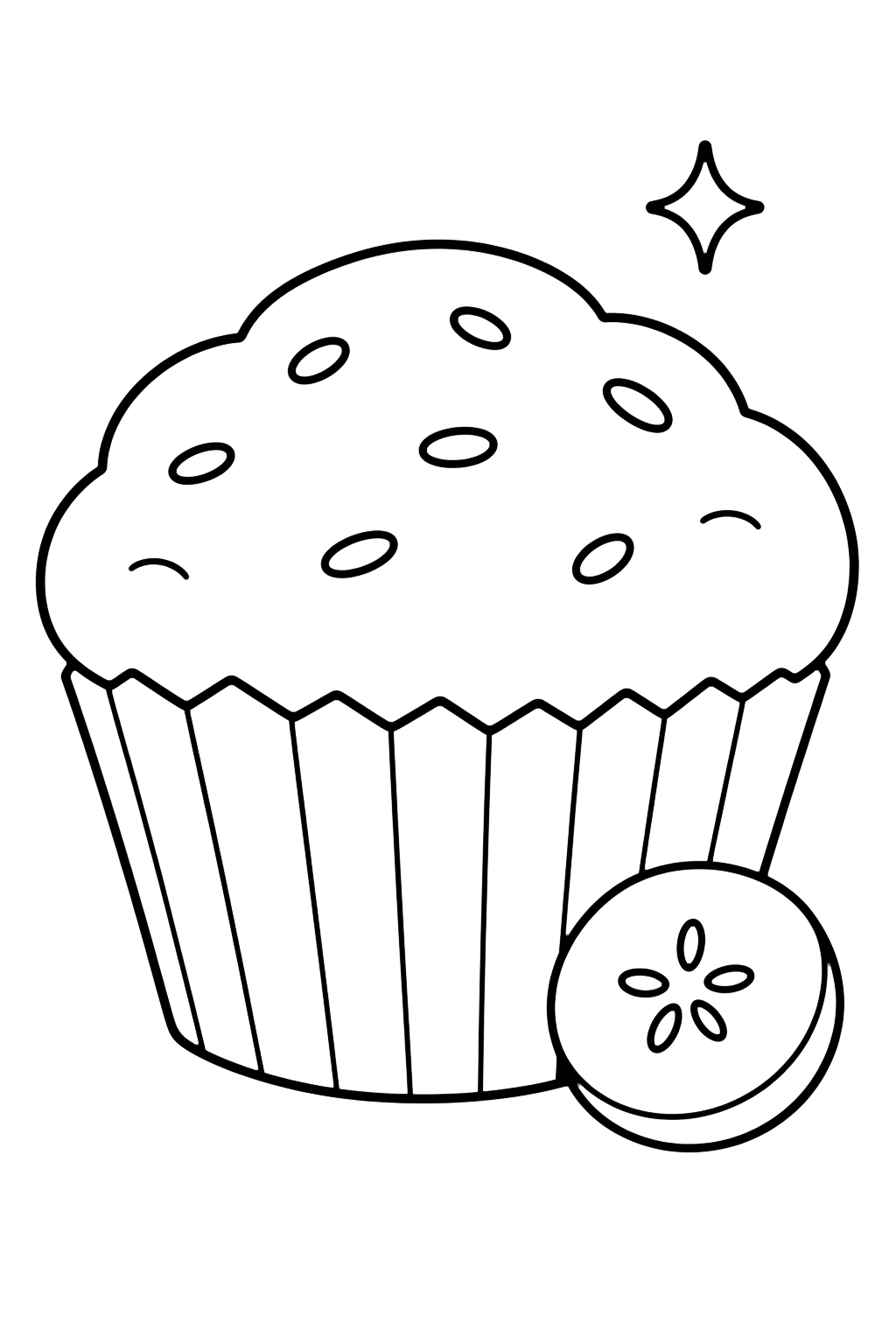 Bananenmuffin - Ausmalbild für Kinder