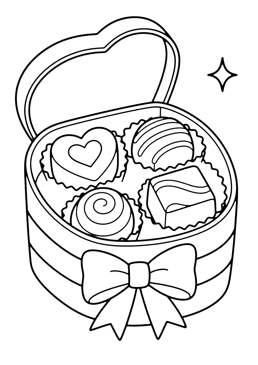 Pralinenschachtel - Ausmalbild für Kinder