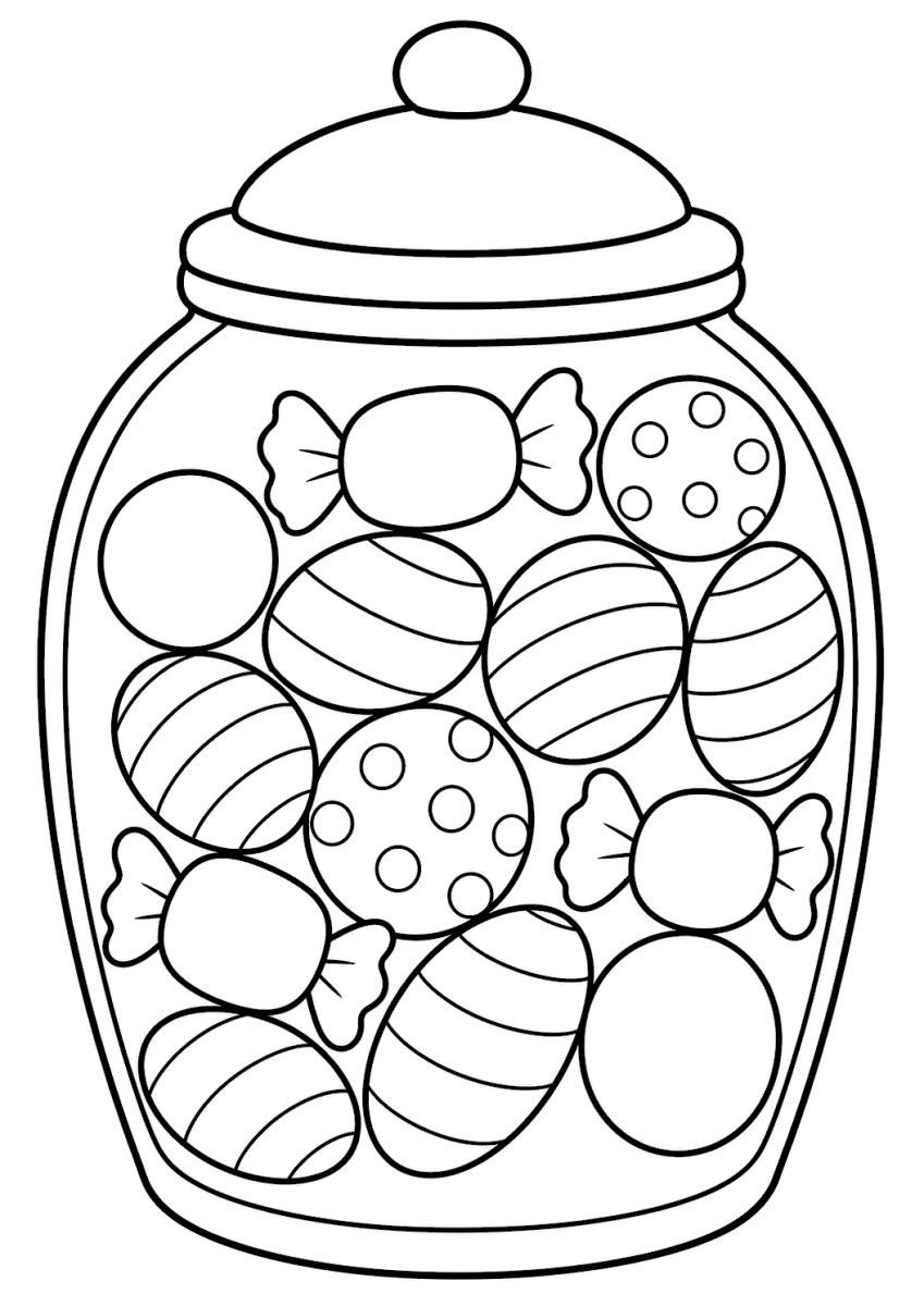 Tarro de caramelos para colorear