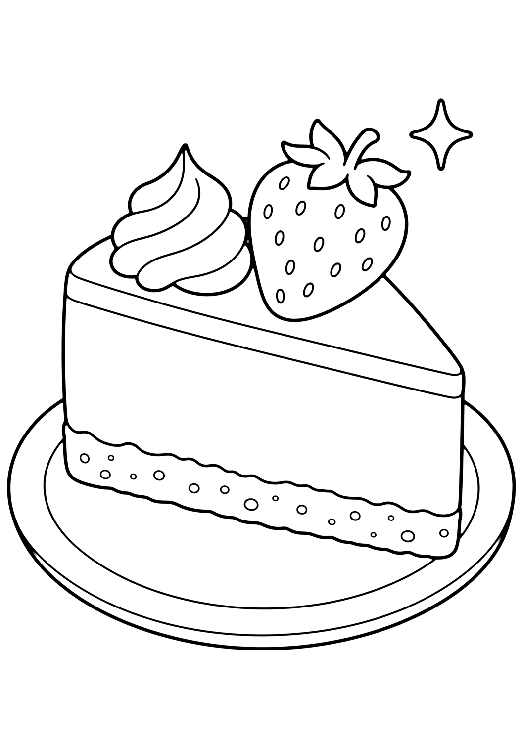 Porción de tarta de queso - dibujo para colorear para niños