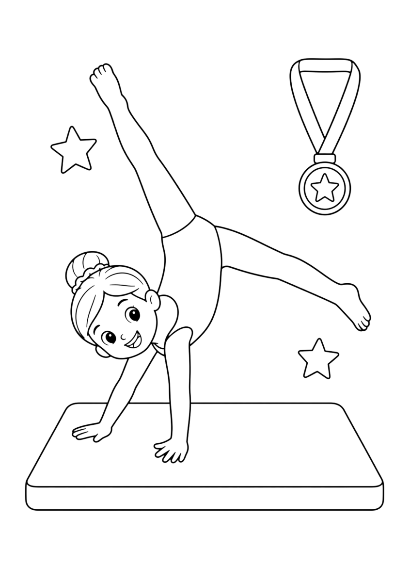 Ginnastica con ruota da colorare