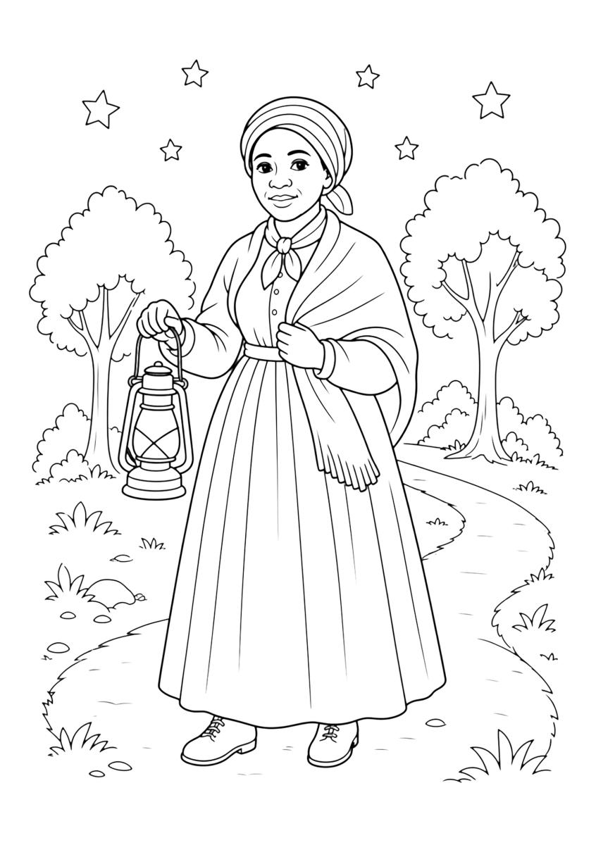 Harriet Tubman Ausmalbild