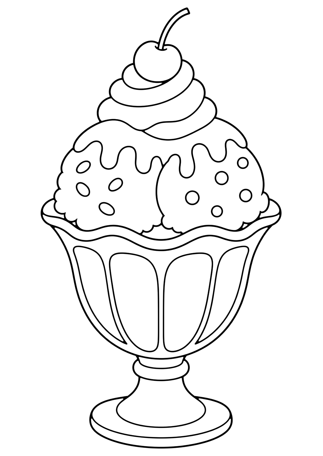 Coppa gelato - disegno da colorare per bambini