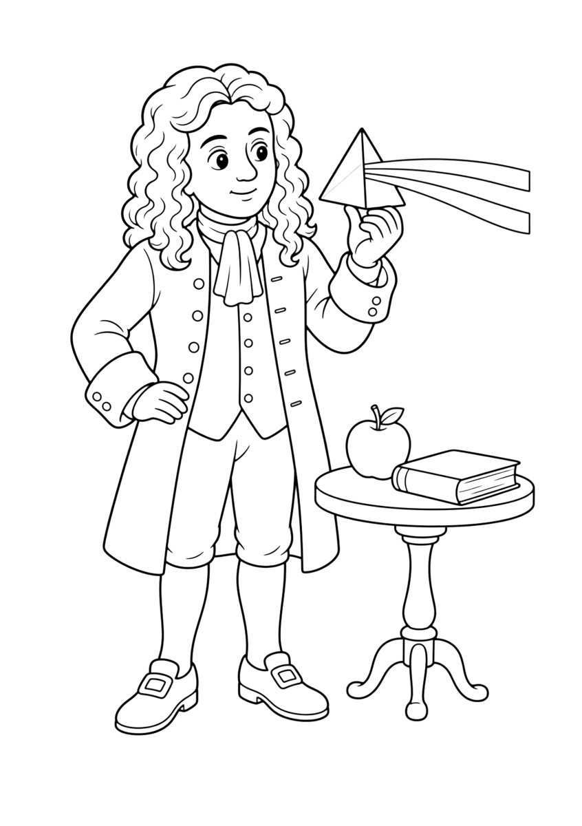 Isaac Newton da colorare