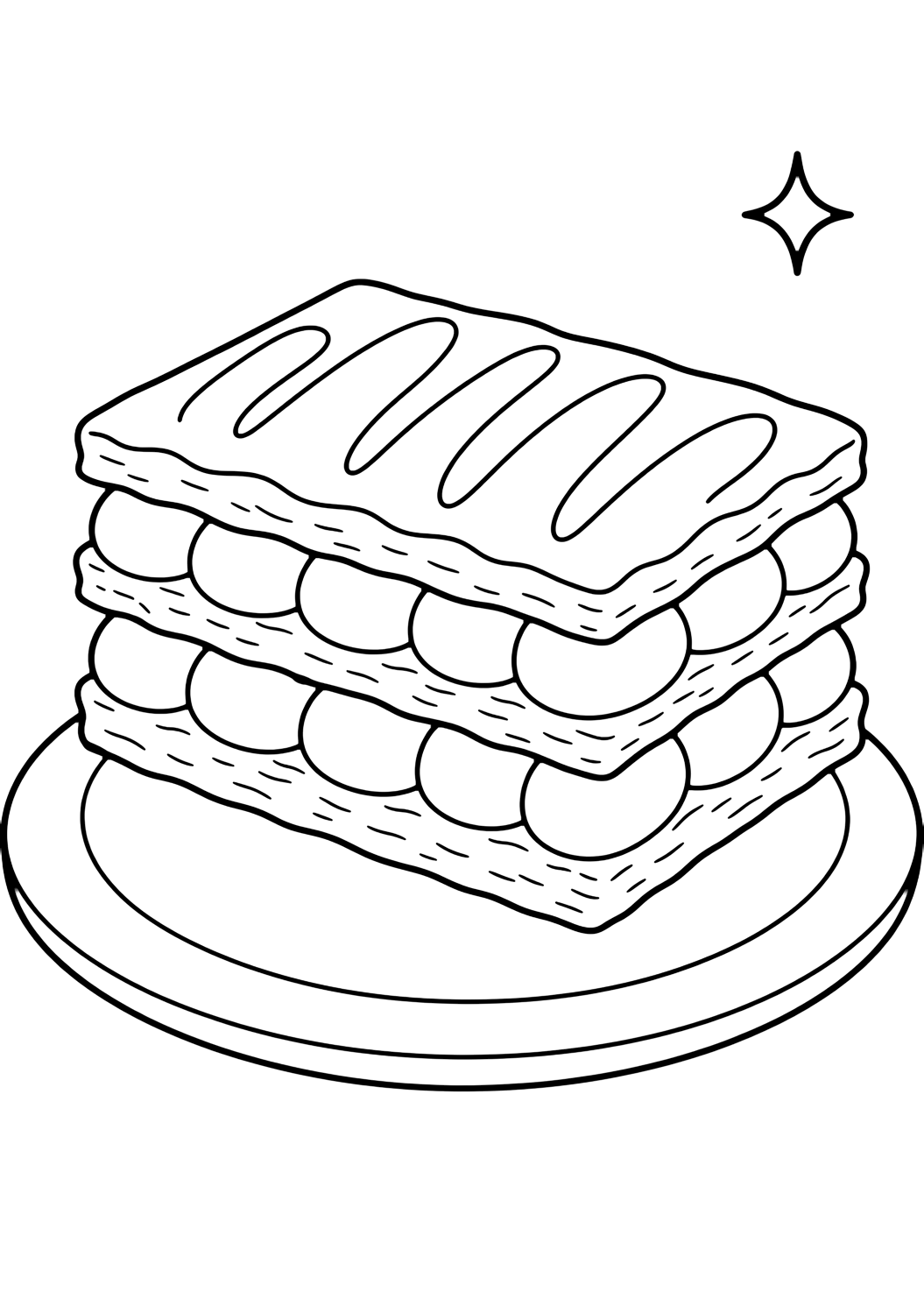 Milhojas - dibujo para colorear para niños