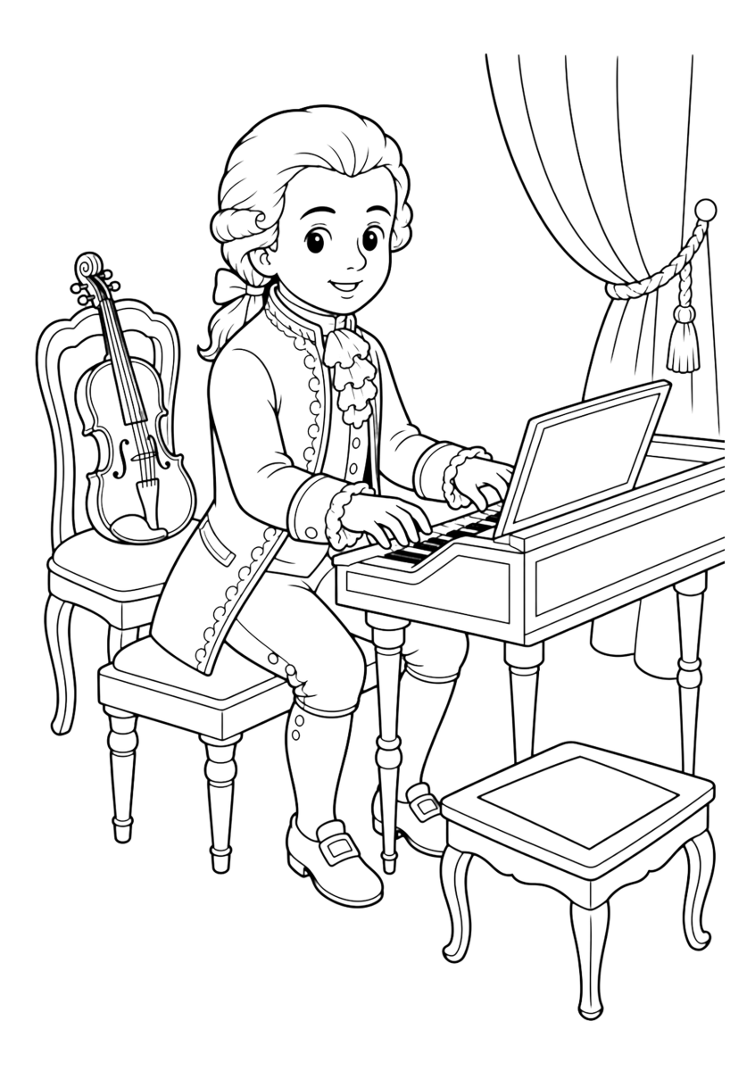 Mozart coloring page