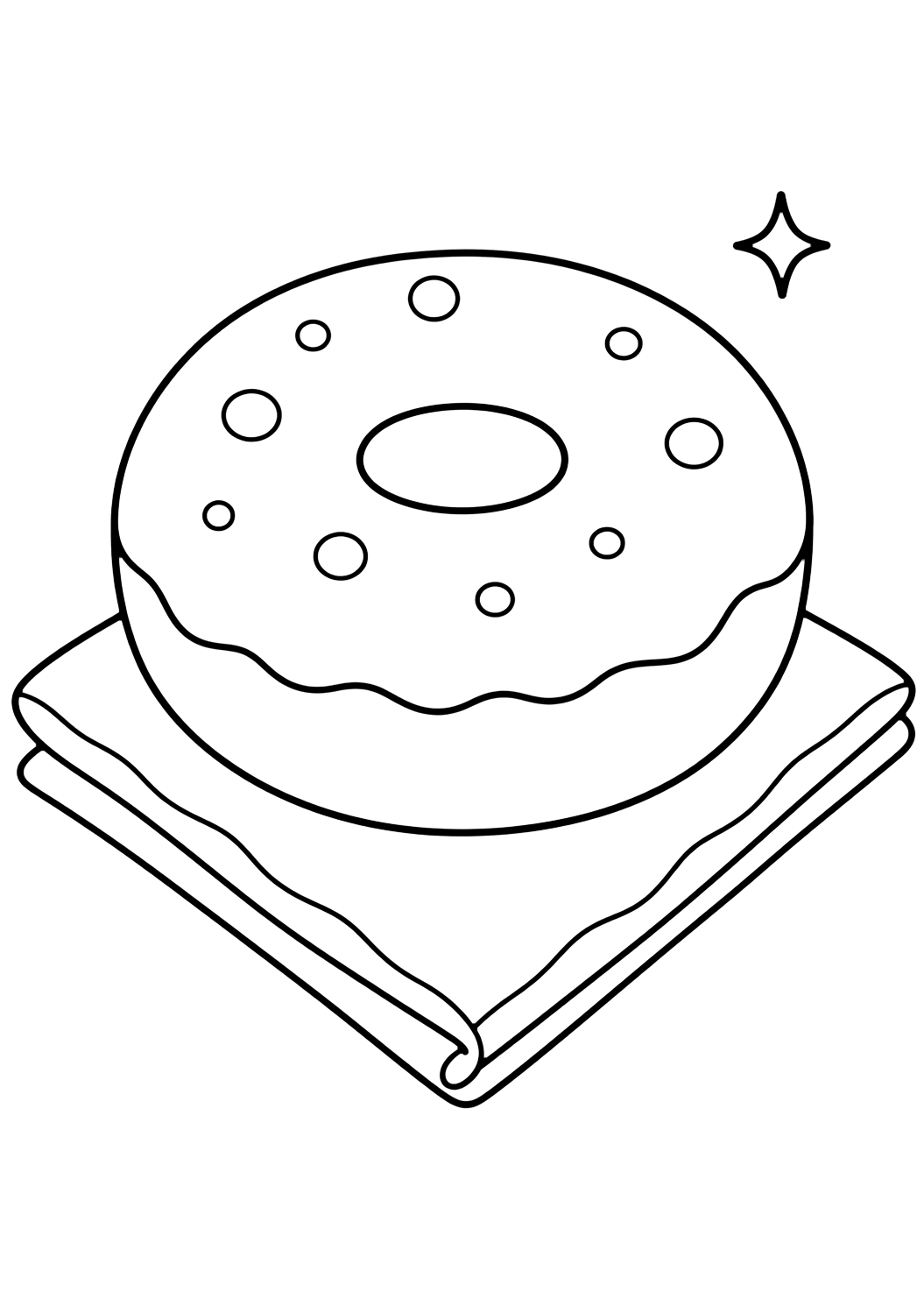 Puderzucker-Donut - Ausmalbild für Kinder
