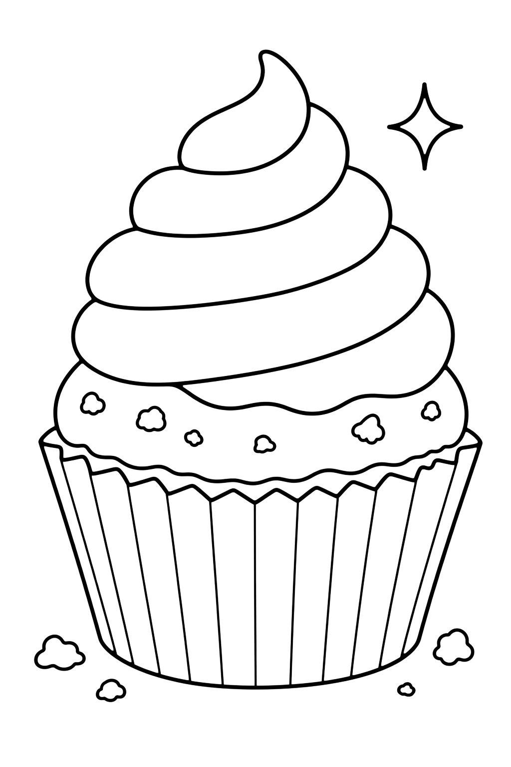 Red-Velvet-Cupcake - Ausmalbild für Kinder