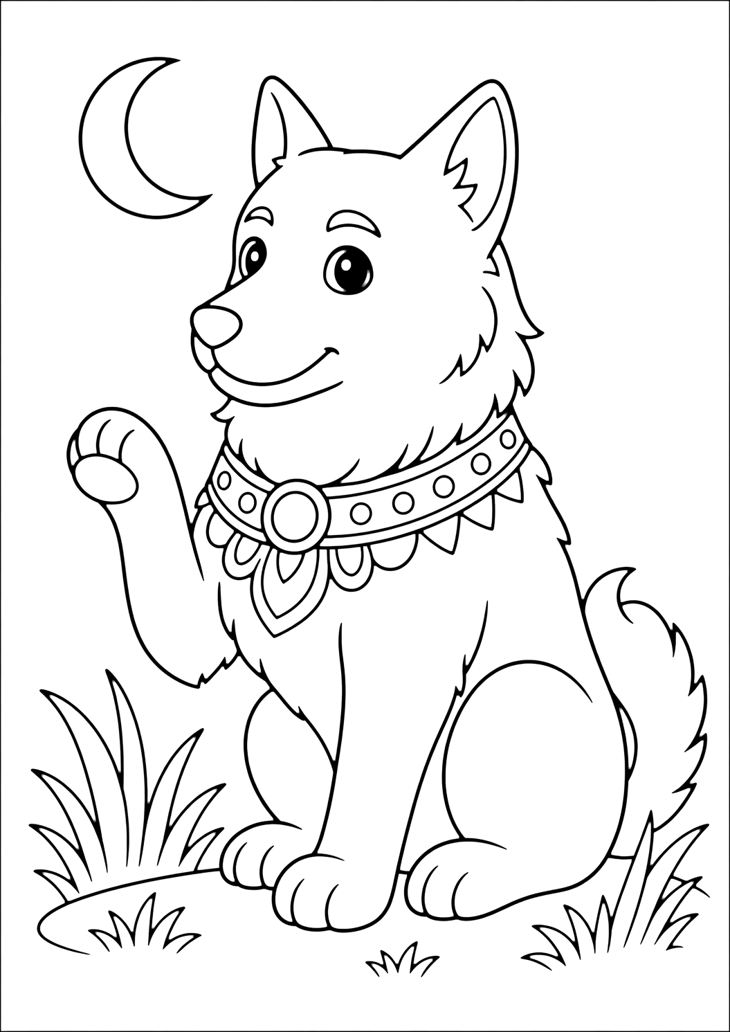Sarama, cane guardiano - disegno da colorare per bambini