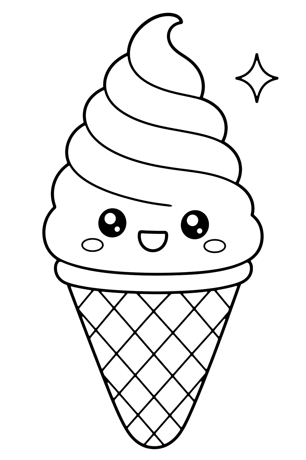 Softeis - Ausmalbild für Kinder