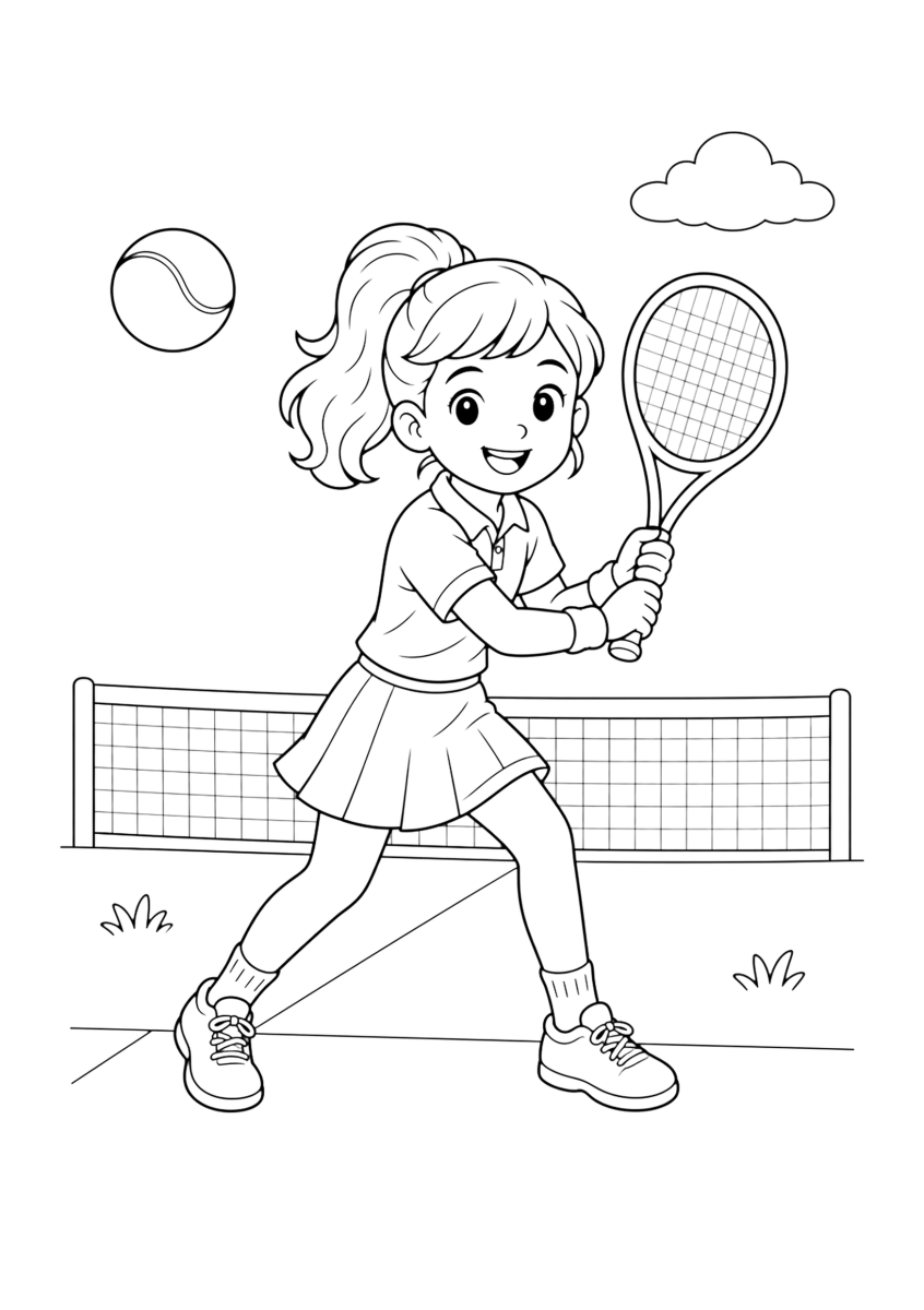 Tennista da colorare
