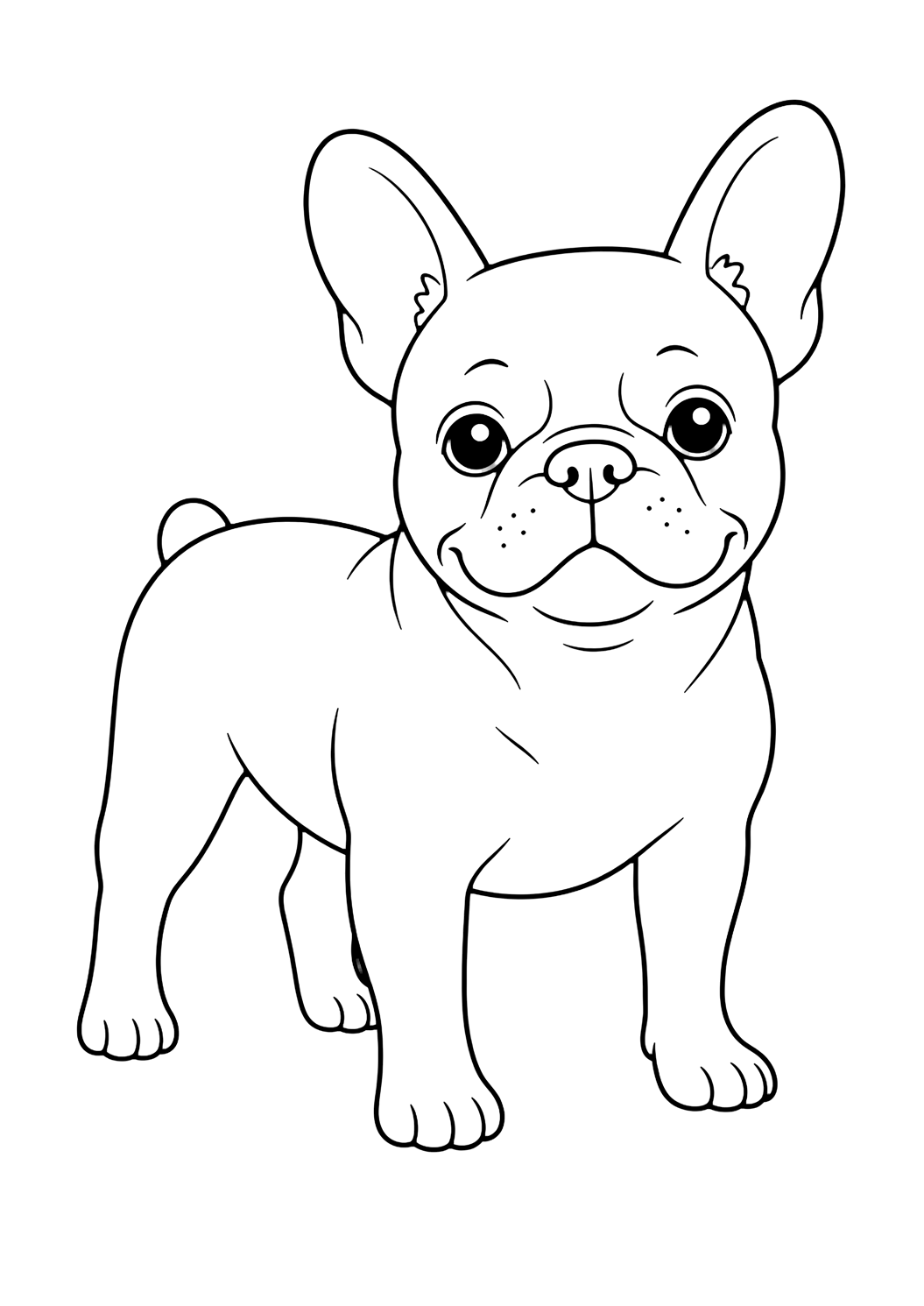 Bouledogue français adulte à colorier