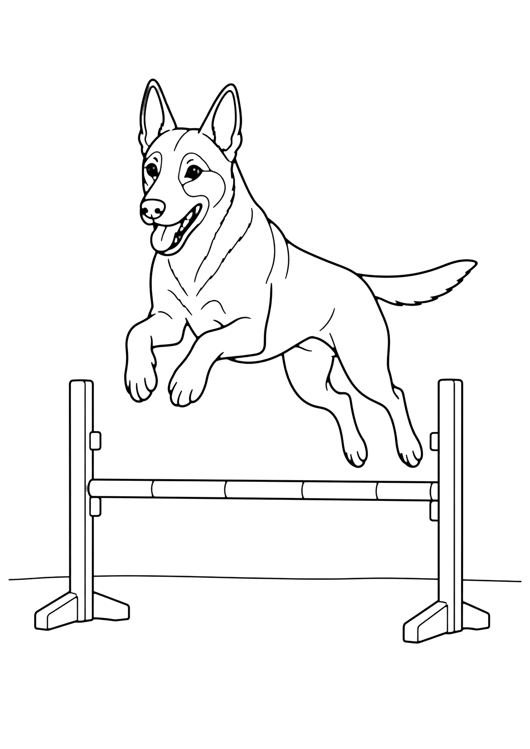 Pastore belga malinois nel salto agility da colorare