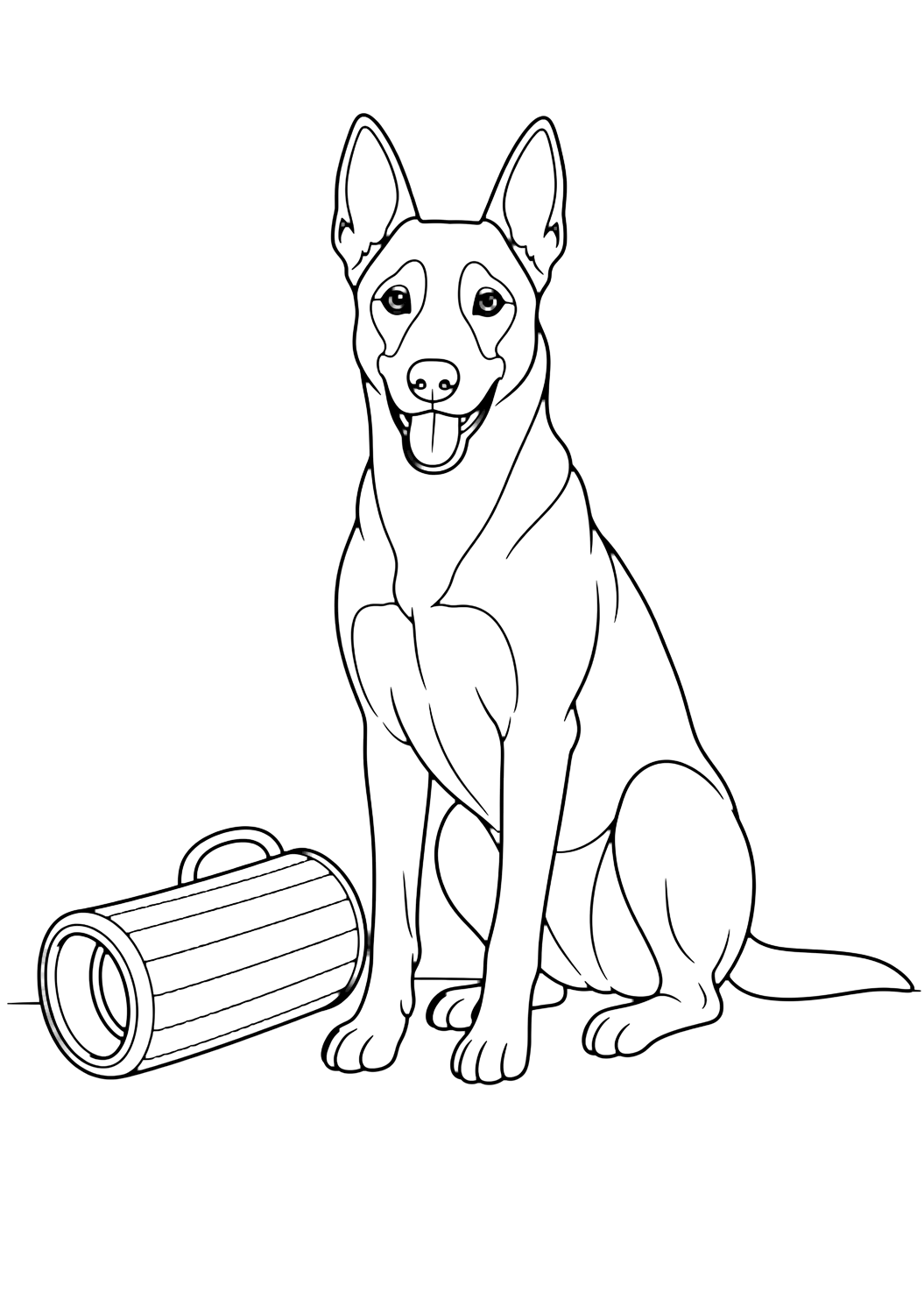 Pastor belga malinois con manga acolchada de entrenamiento para colorear