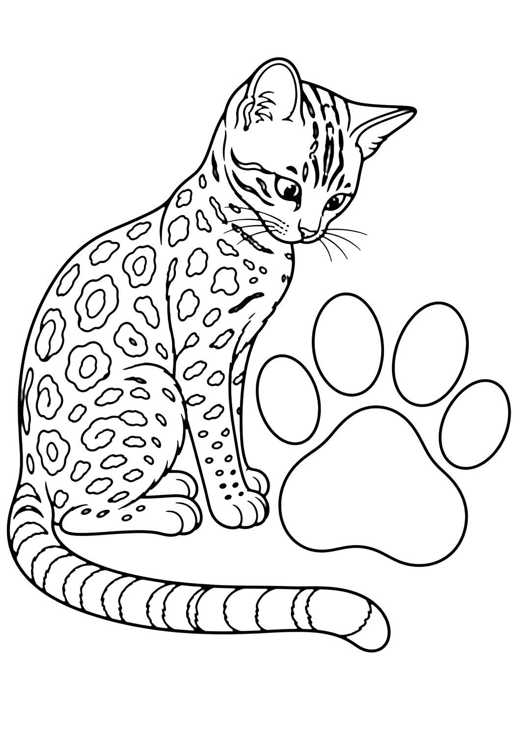 Bengal Paw Print coloring page for kids