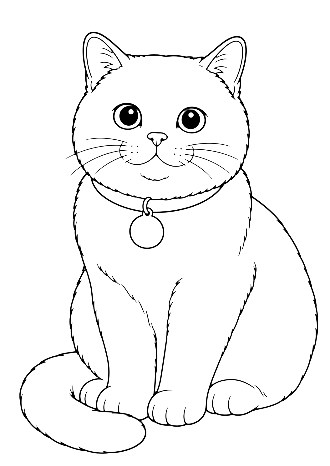 Coloriage british shorthair avec collier