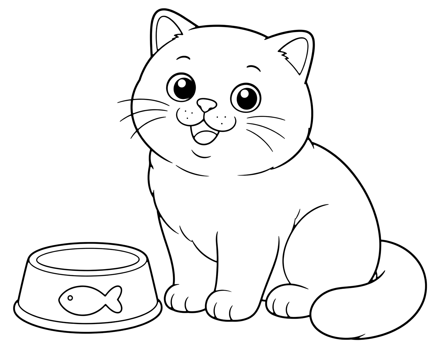 Mama kabı olan British Shorthair boyama sayfası