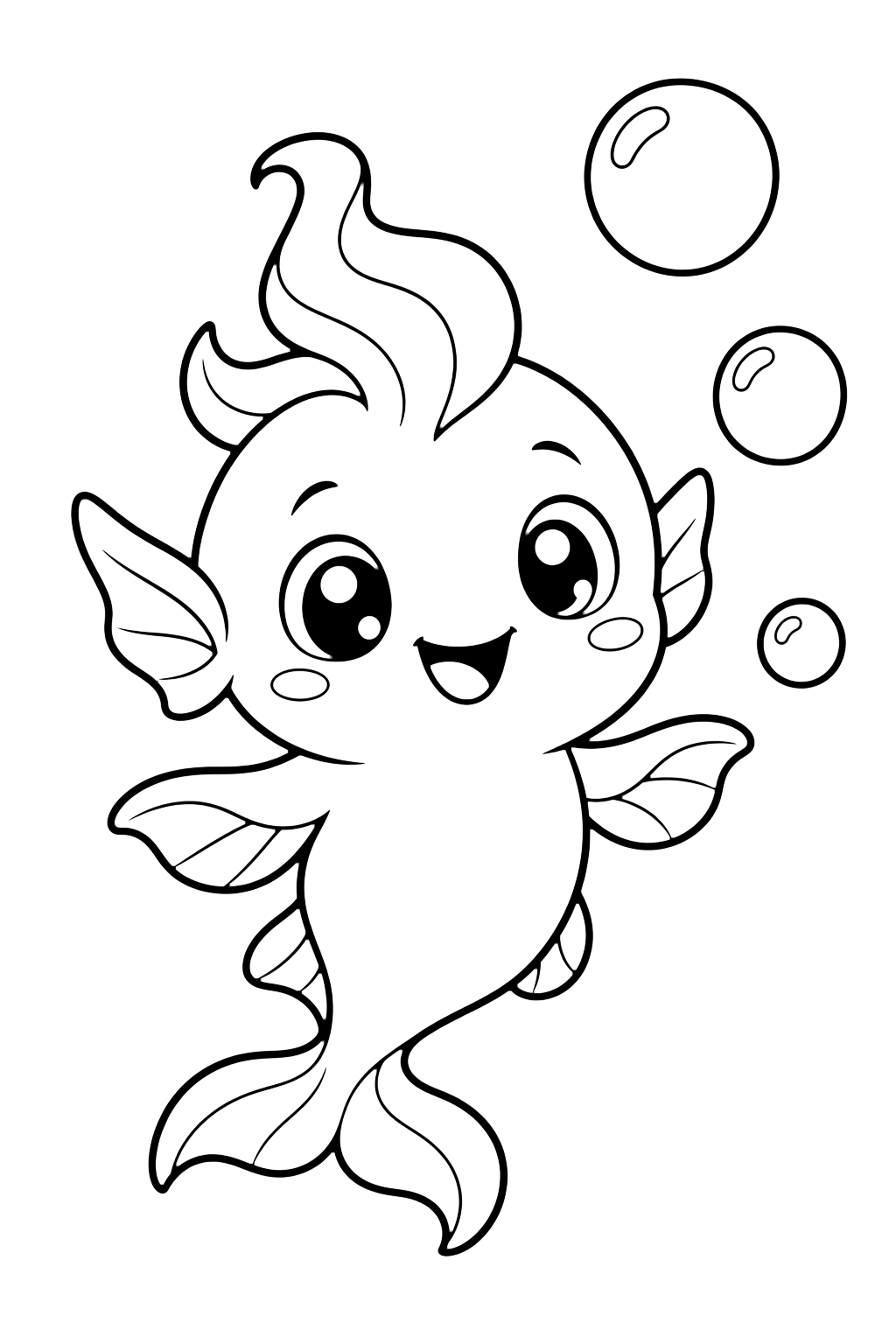 Petit esprit marin à bulles à colorier
