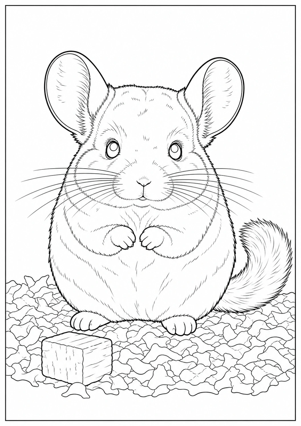 Chinchilla Tiny Paws coloring page for kids