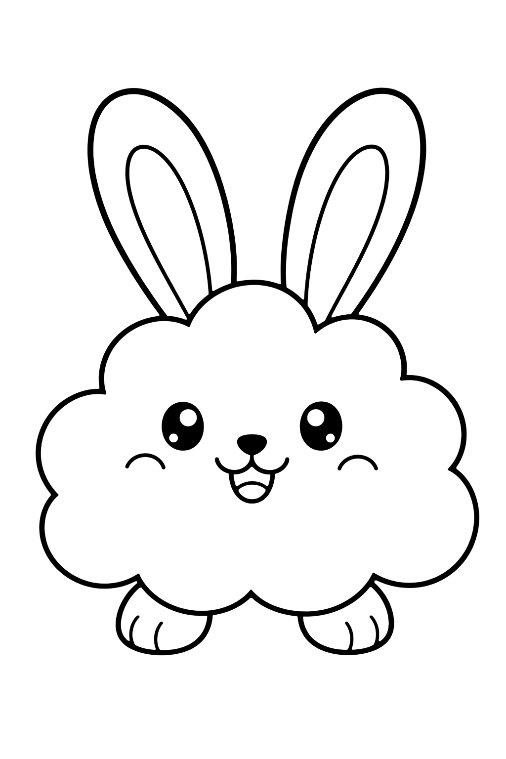 Lapin nuage à colorier