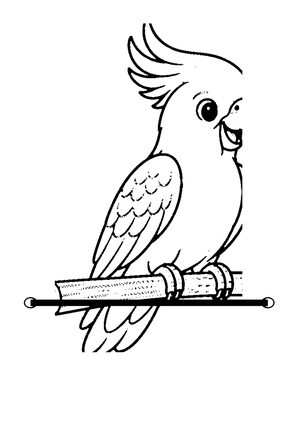 Cockatoo with Raised Crest coloring page for kids