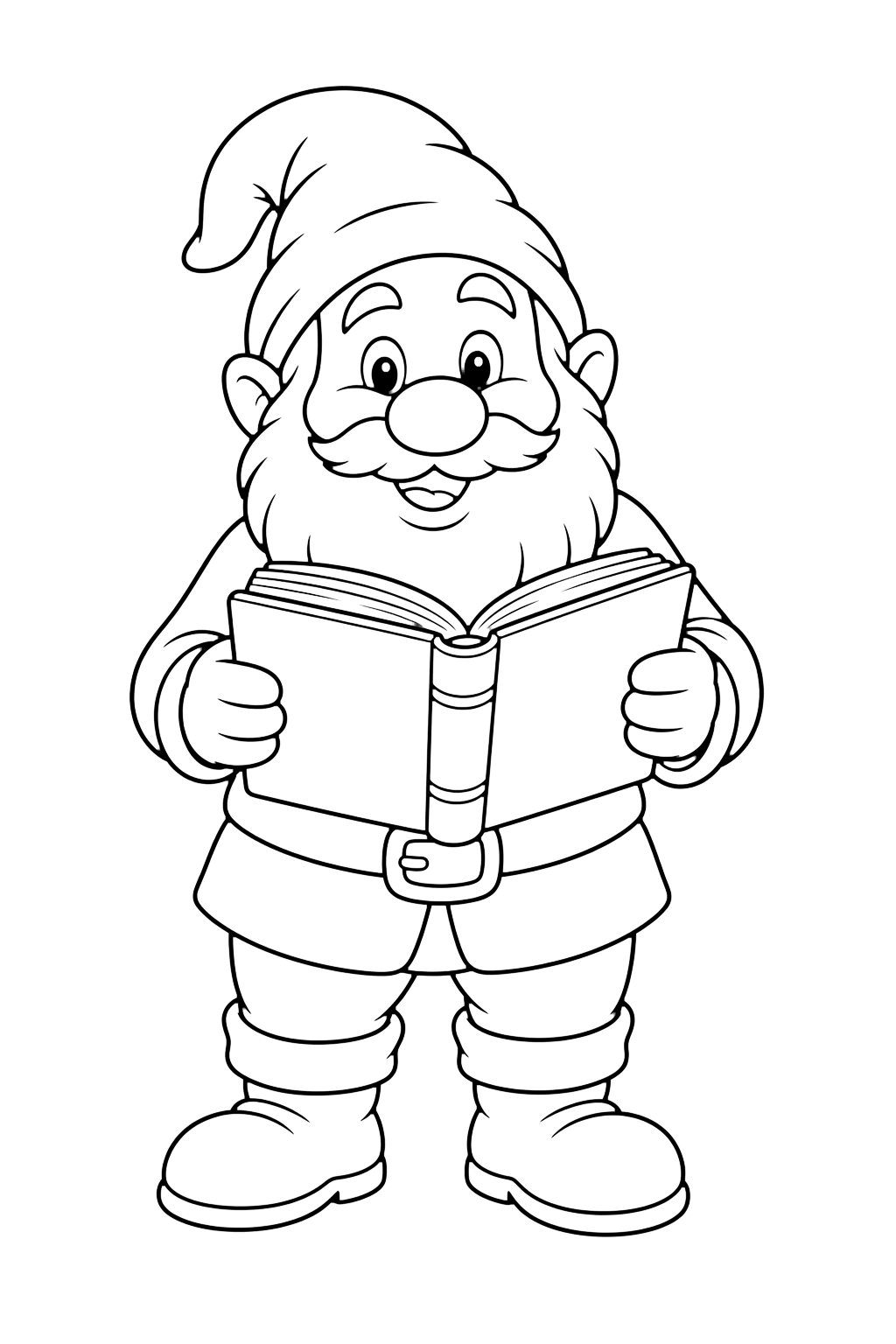 Disegno da colorare: Nano con un libro