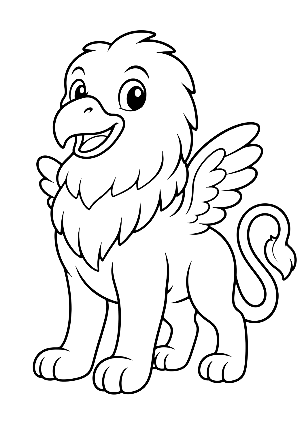 Adler-Löwen-Wesen zum Ausmalen