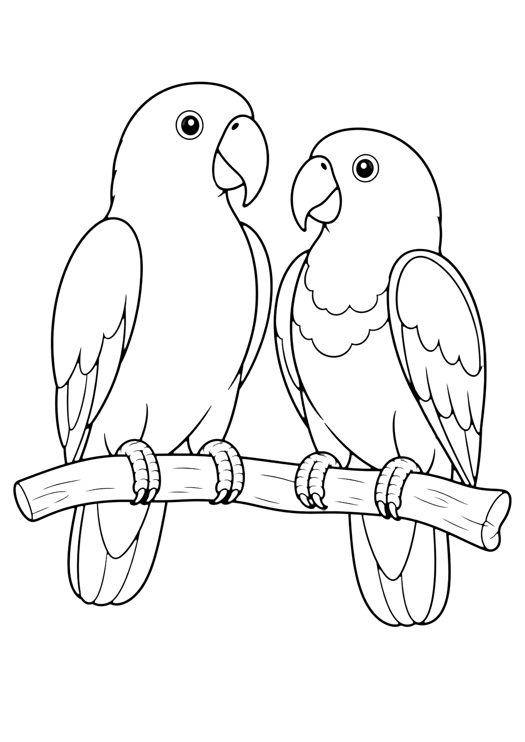 Pareja de loros eclectus para colorear