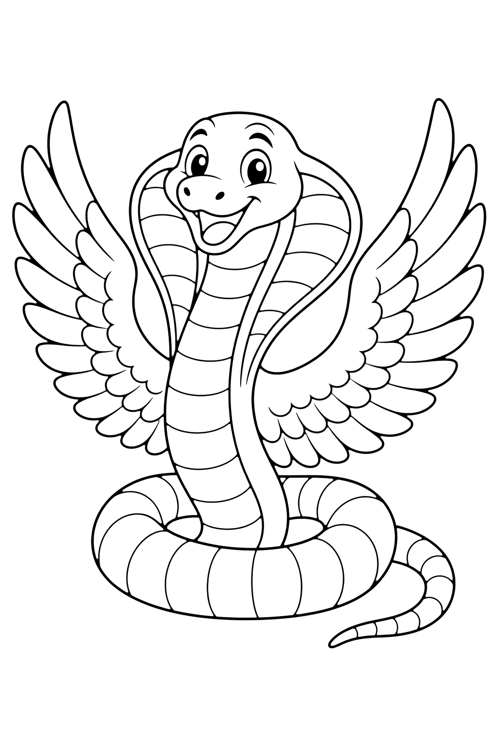 Dibujo para colorear: Cobra alada egipcia