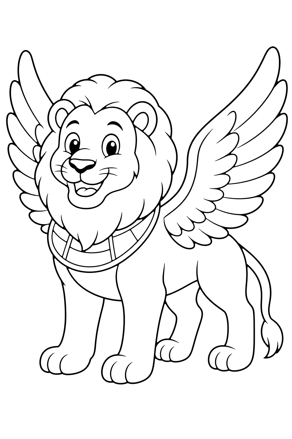 Coloriage : Lion ailé égyptien