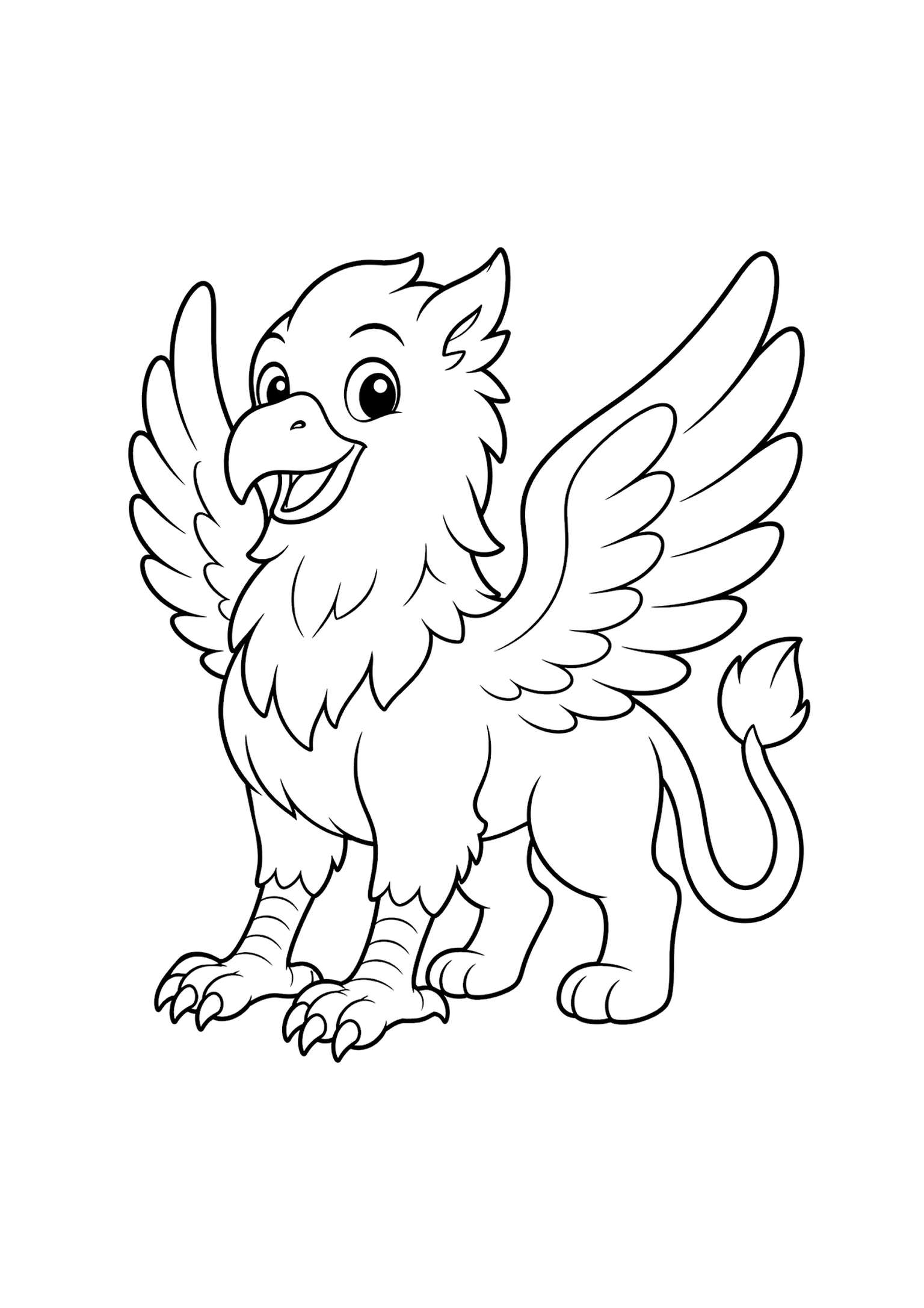 Dibujo para colorear: Grifo amable