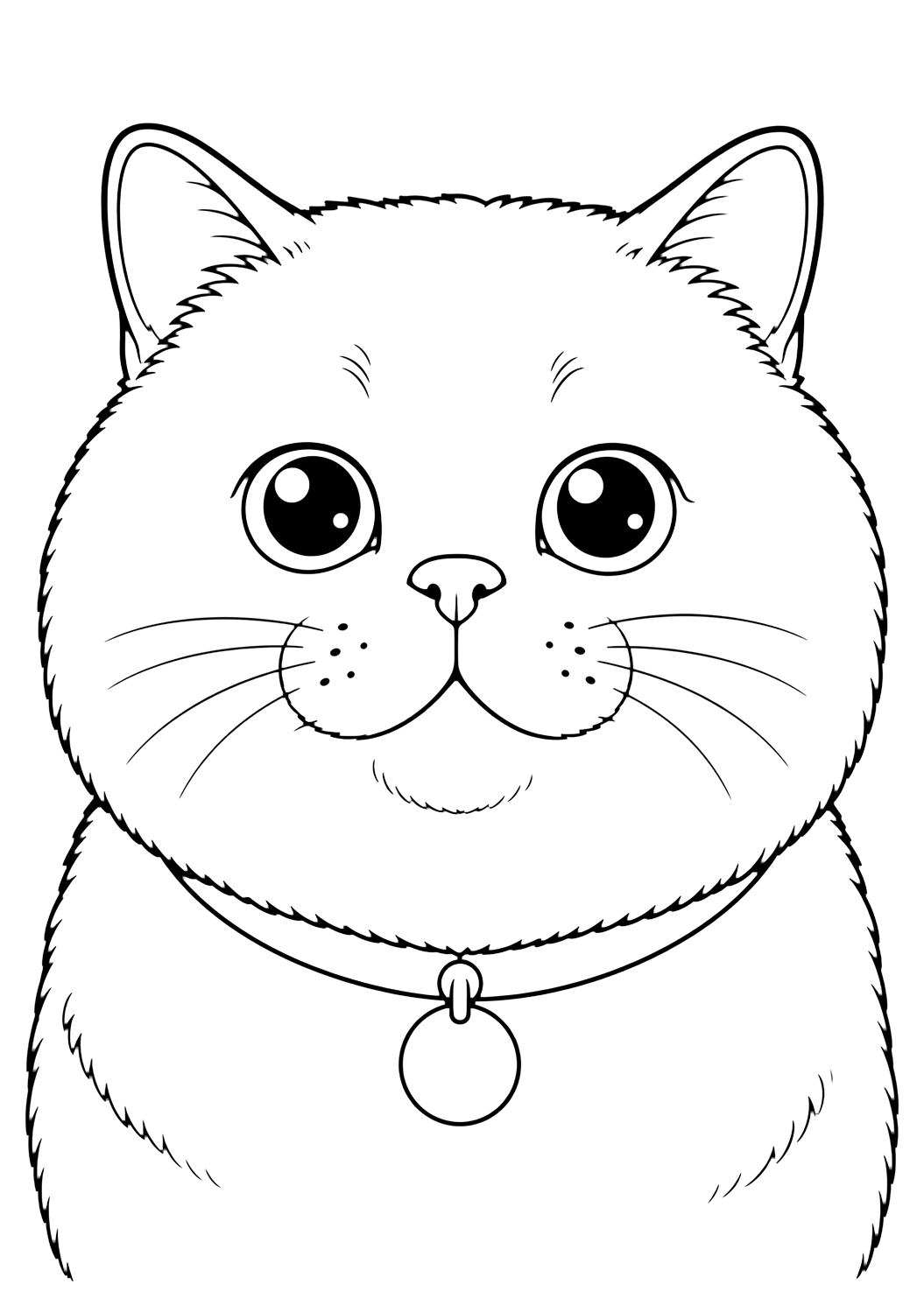 Happy British Shorthair Face coloring page for kids