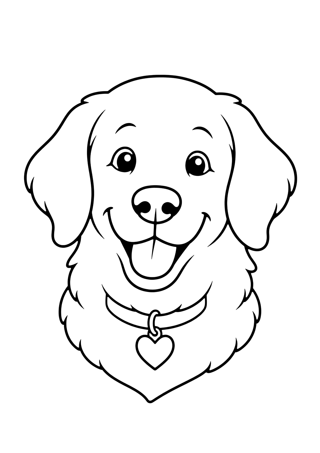 Fröhliches Golden Retriever Gesicht Ausmalbild