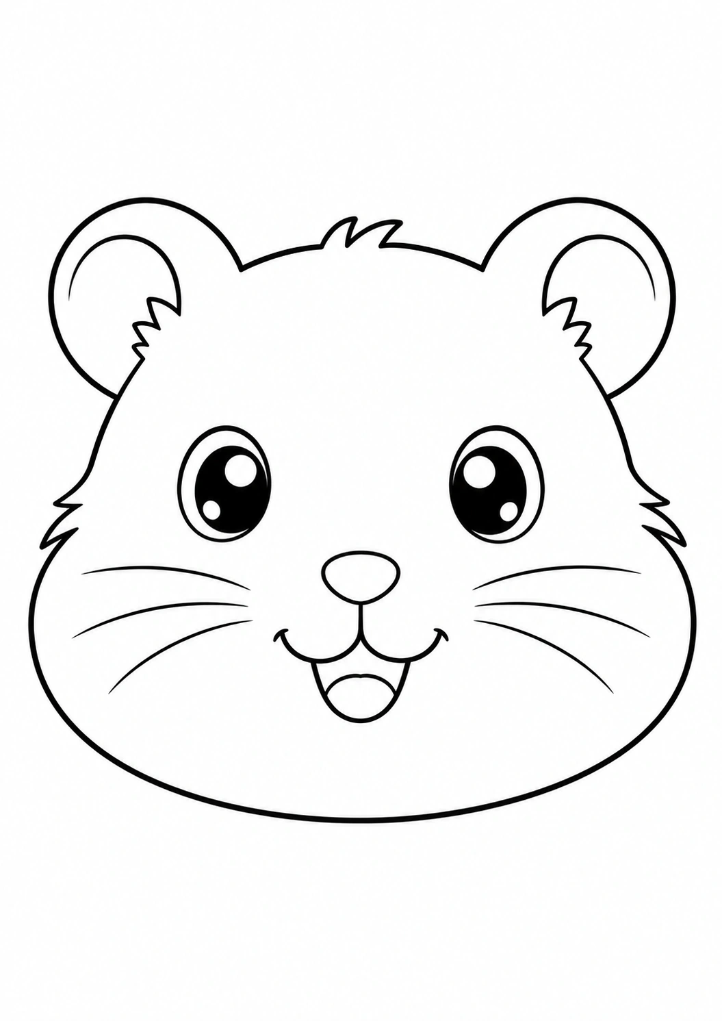 Happy Hamster Face coloring page for kids