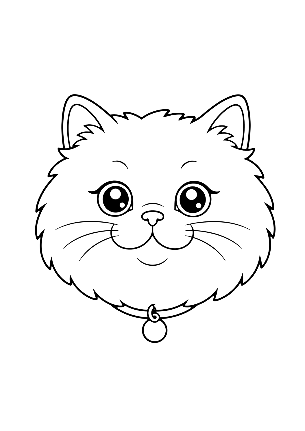 Cara feliz de gato persa para colorear