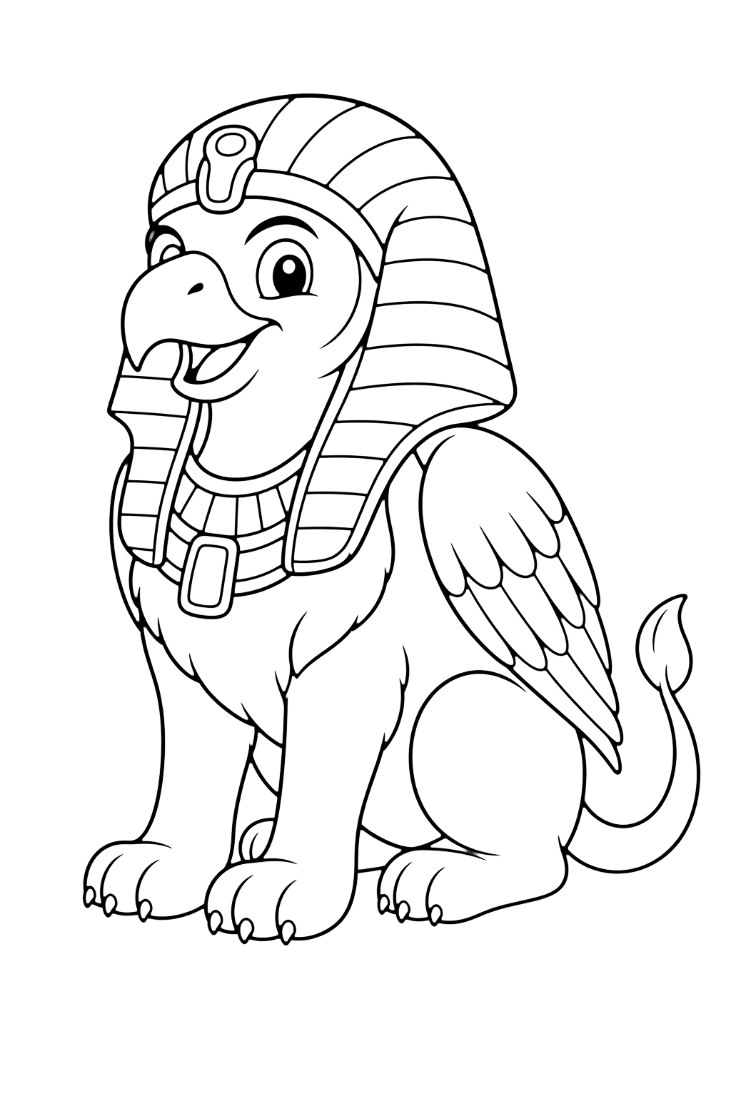 Coloriage : Sphinx à tête de faucon