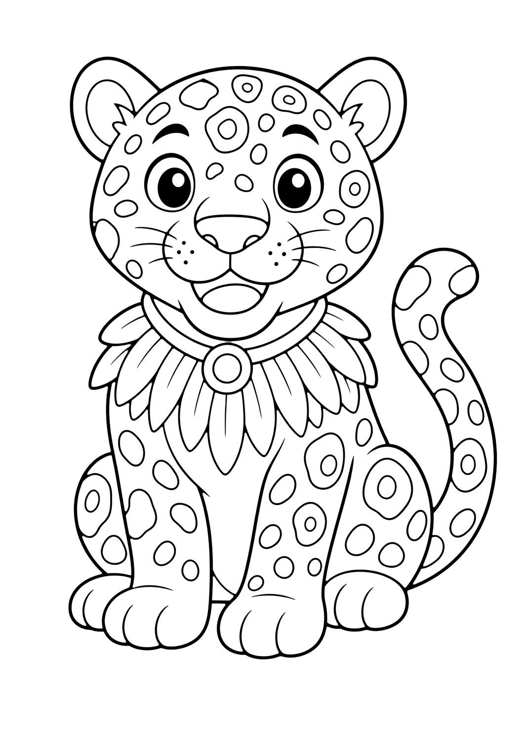Guardián jaguar para colorear