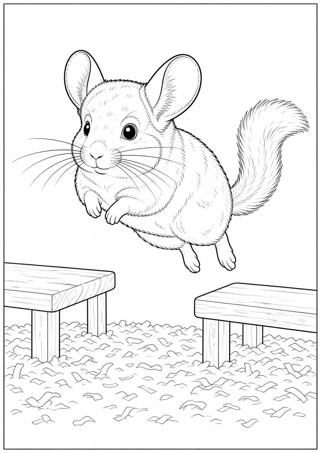 Jumping Chinchilla coloring page for kids