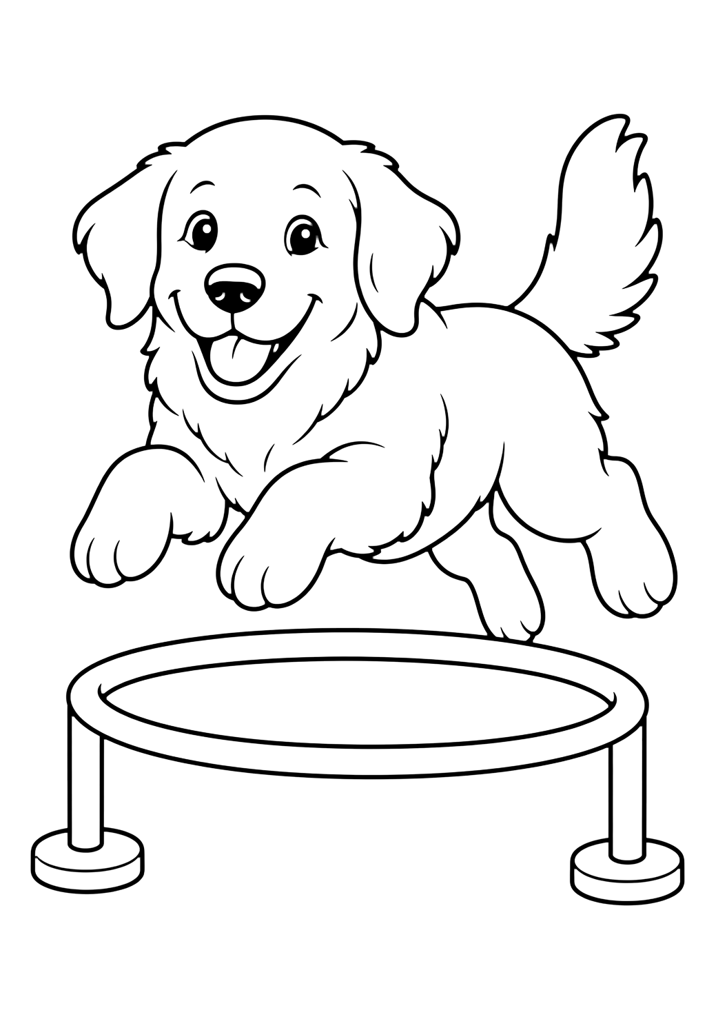 Golden Retriever saltando para colorear