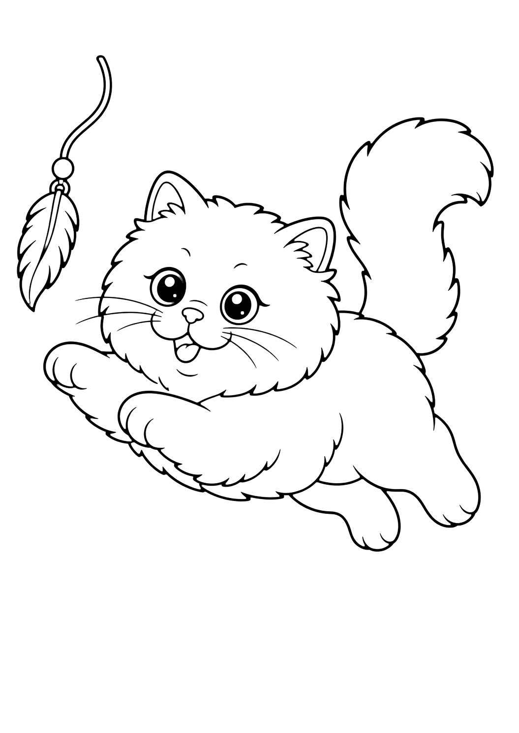 Gato persa saltando para colorear