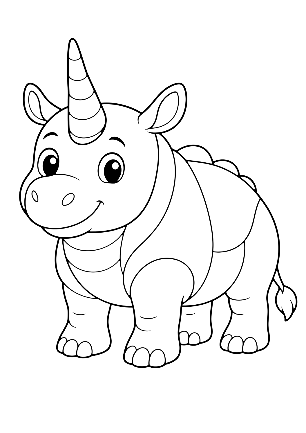 Karkadann, rinoceronte unicorno da colorare