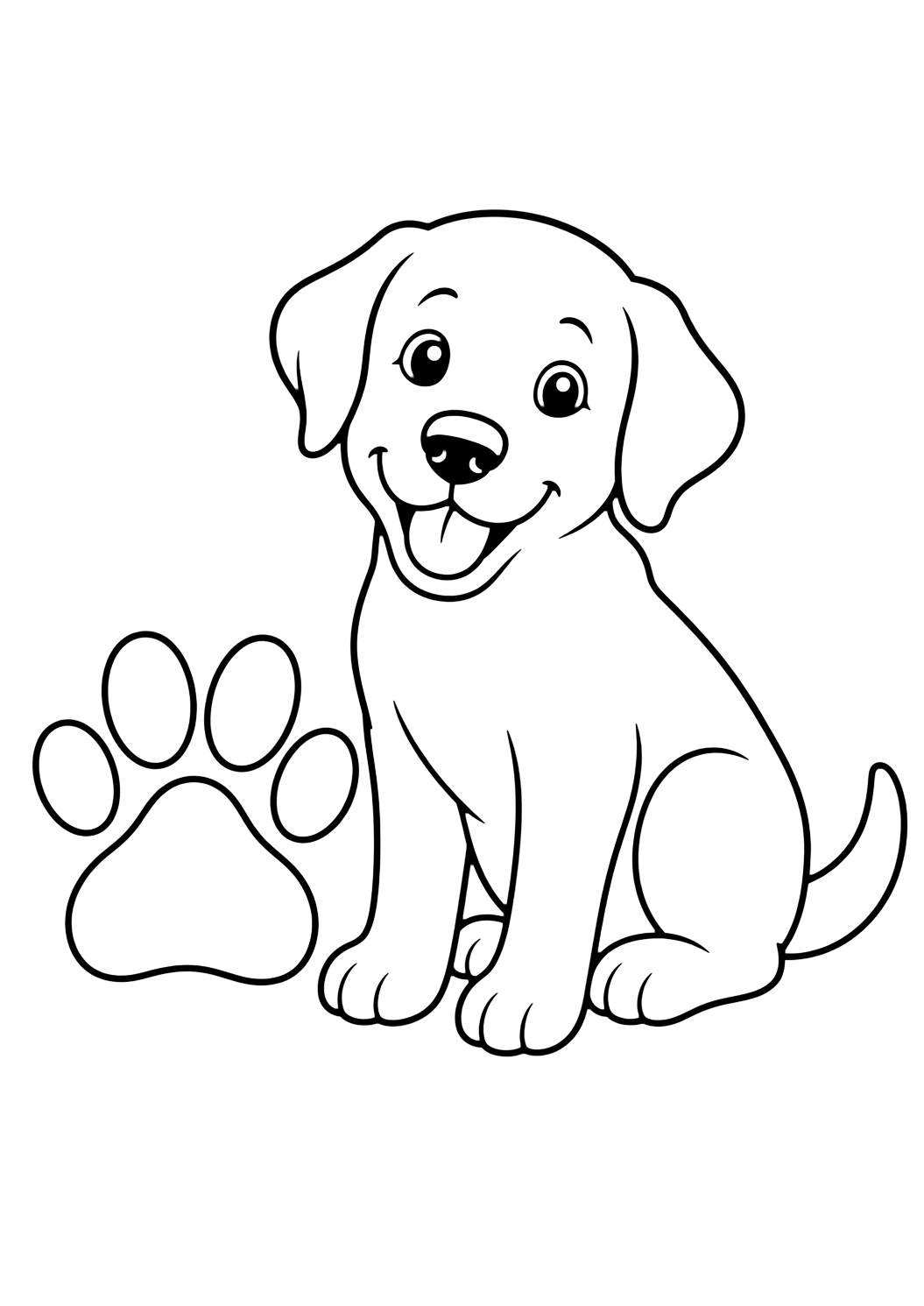 Huella de Labrador Retriever para colorear