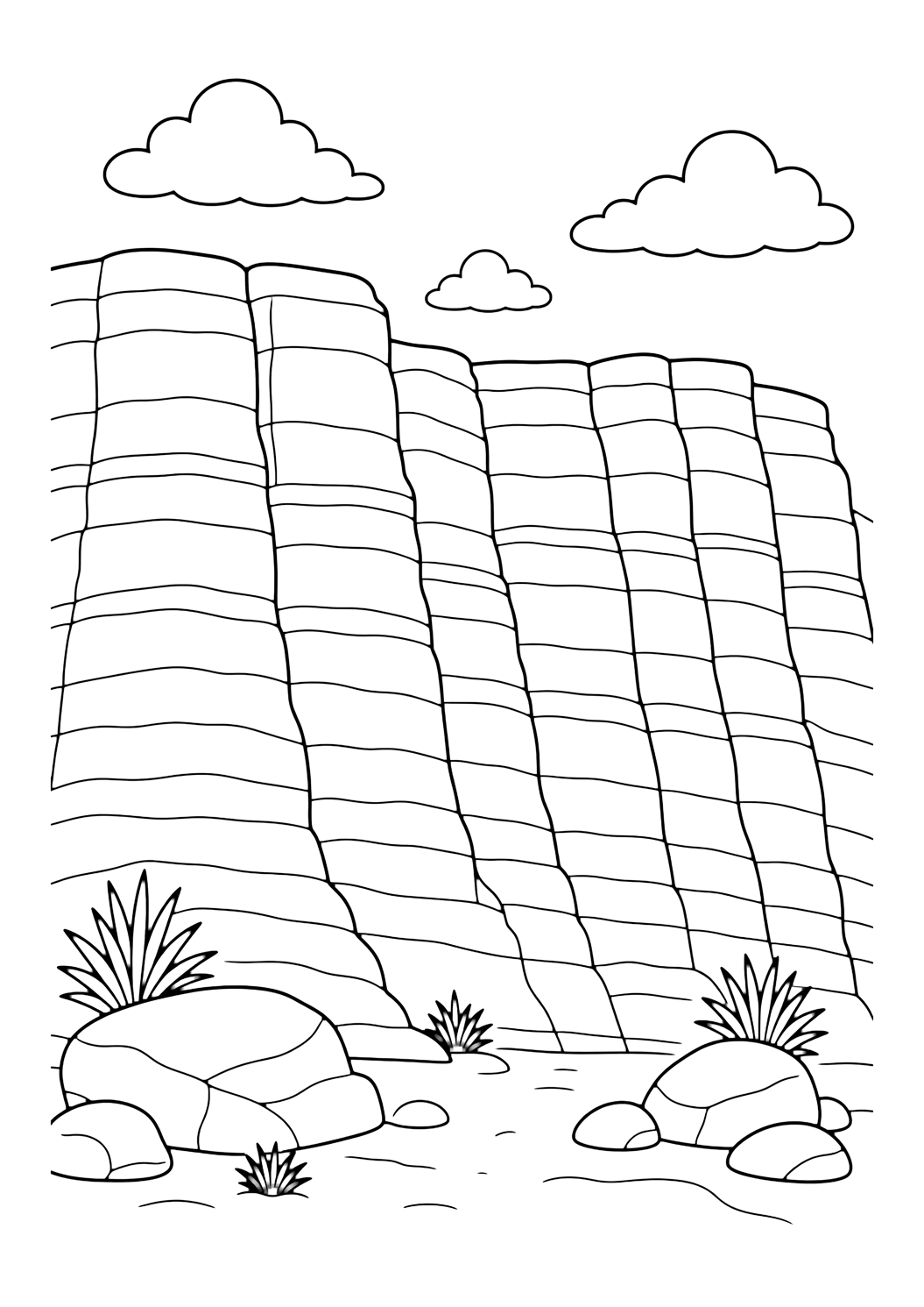 Coloriage paroi de canyon en couches