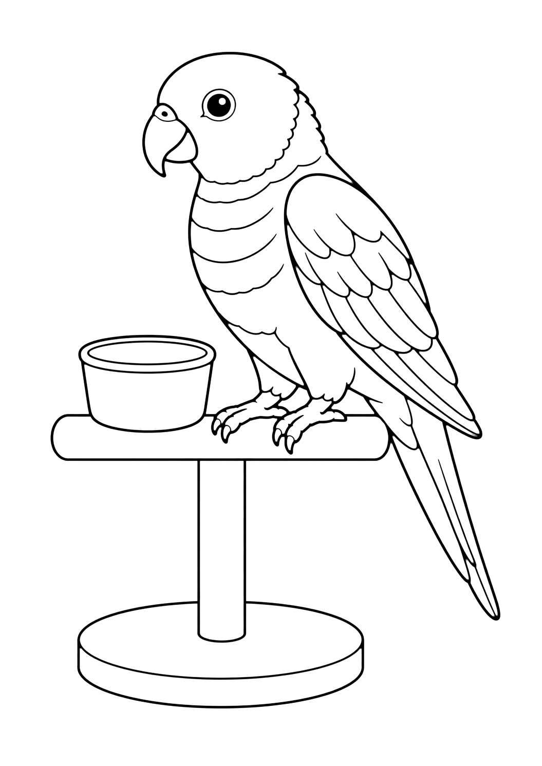 Lori con taza de néctar para colorear