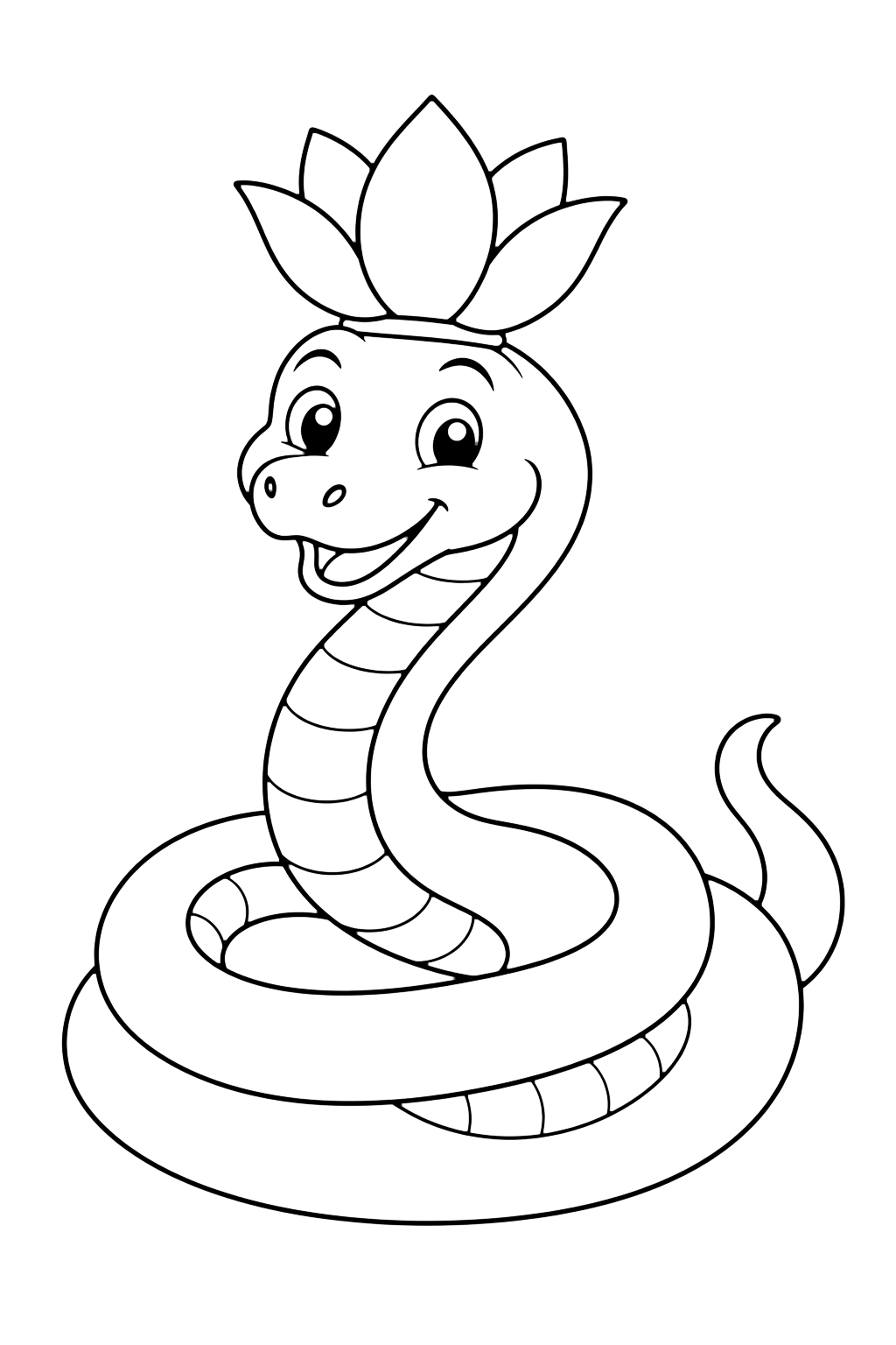 Dibujo para colorear: Serpiente de loto