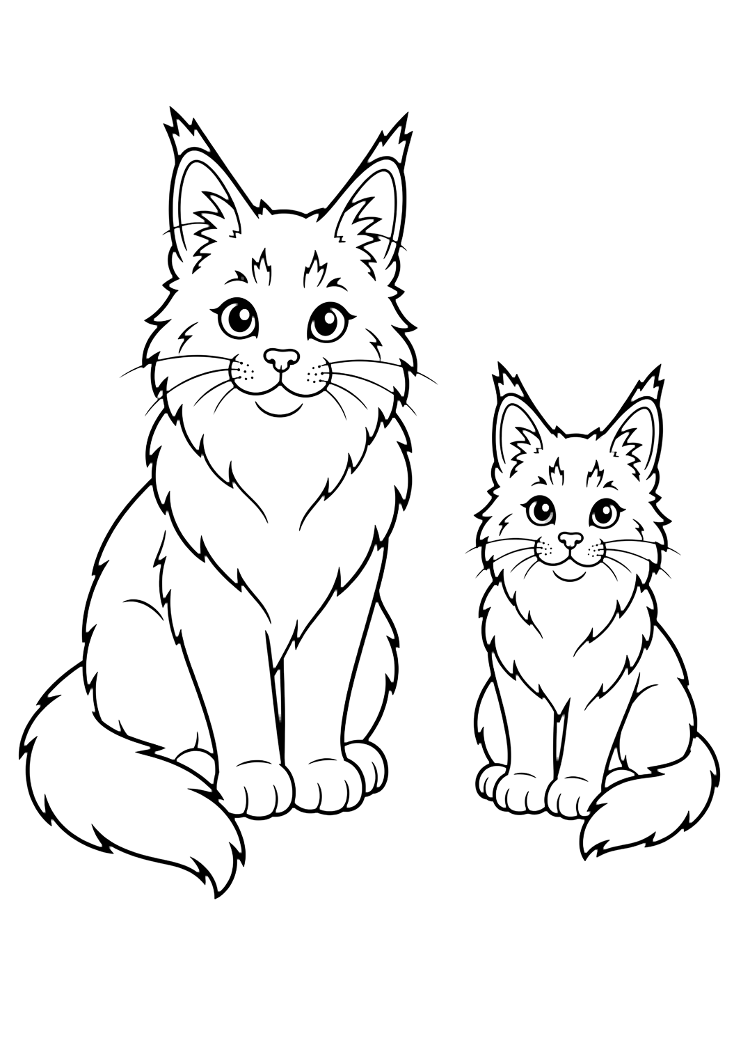 Майка мейн кун с котенце за оцветяване