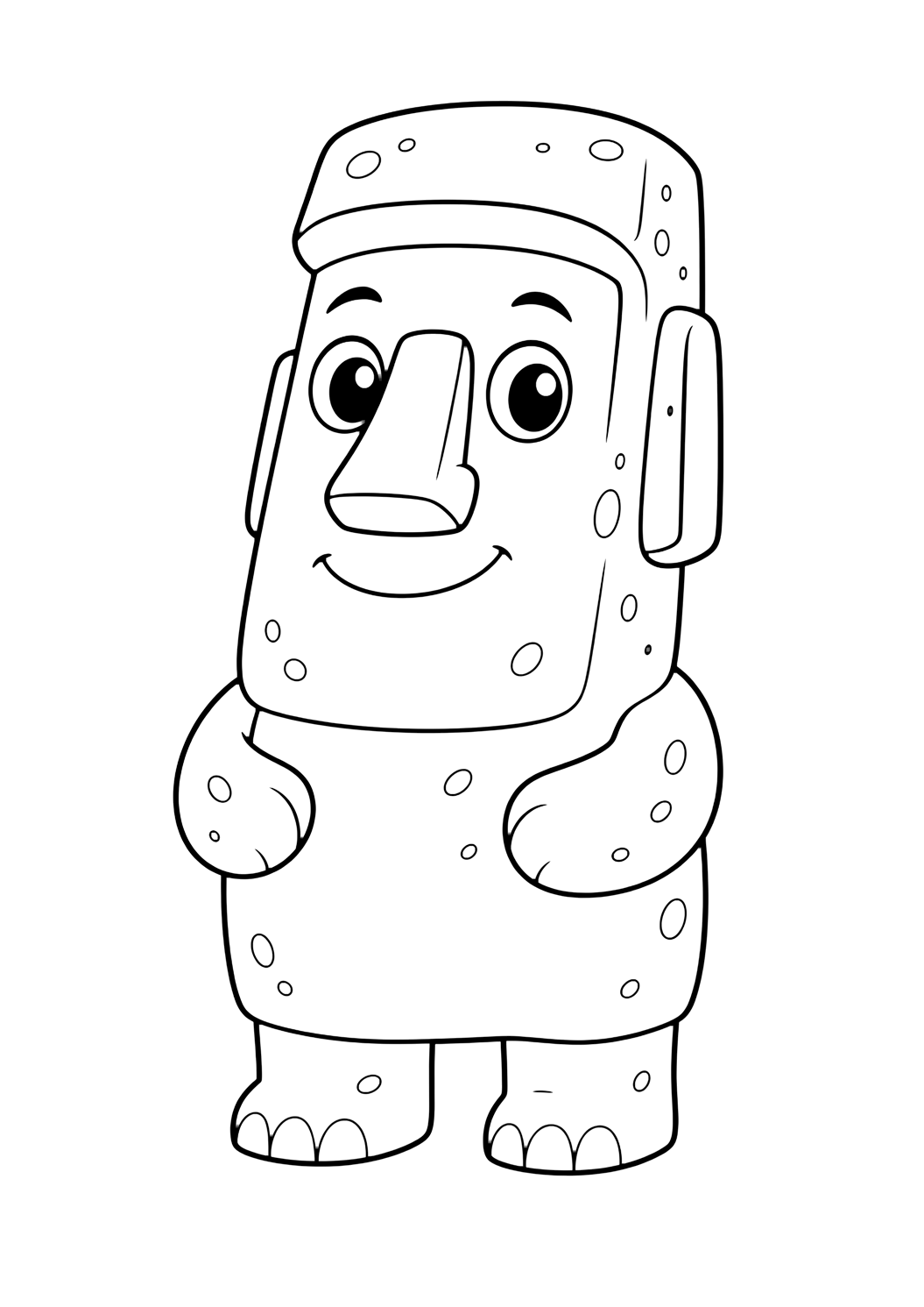 Guardián de piedra moái para colorear