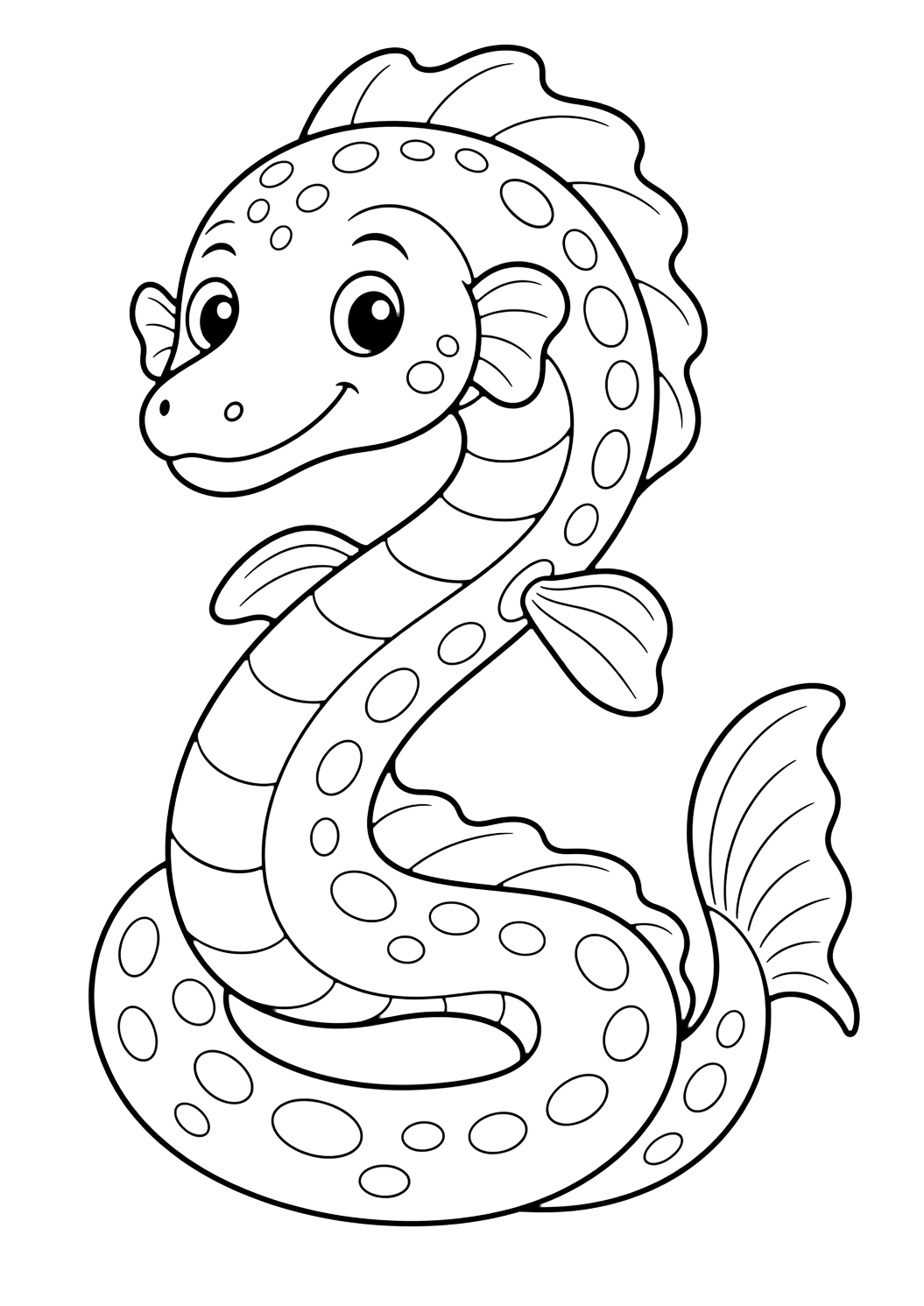 Nyami Nyami, serpente di fiume da colorare